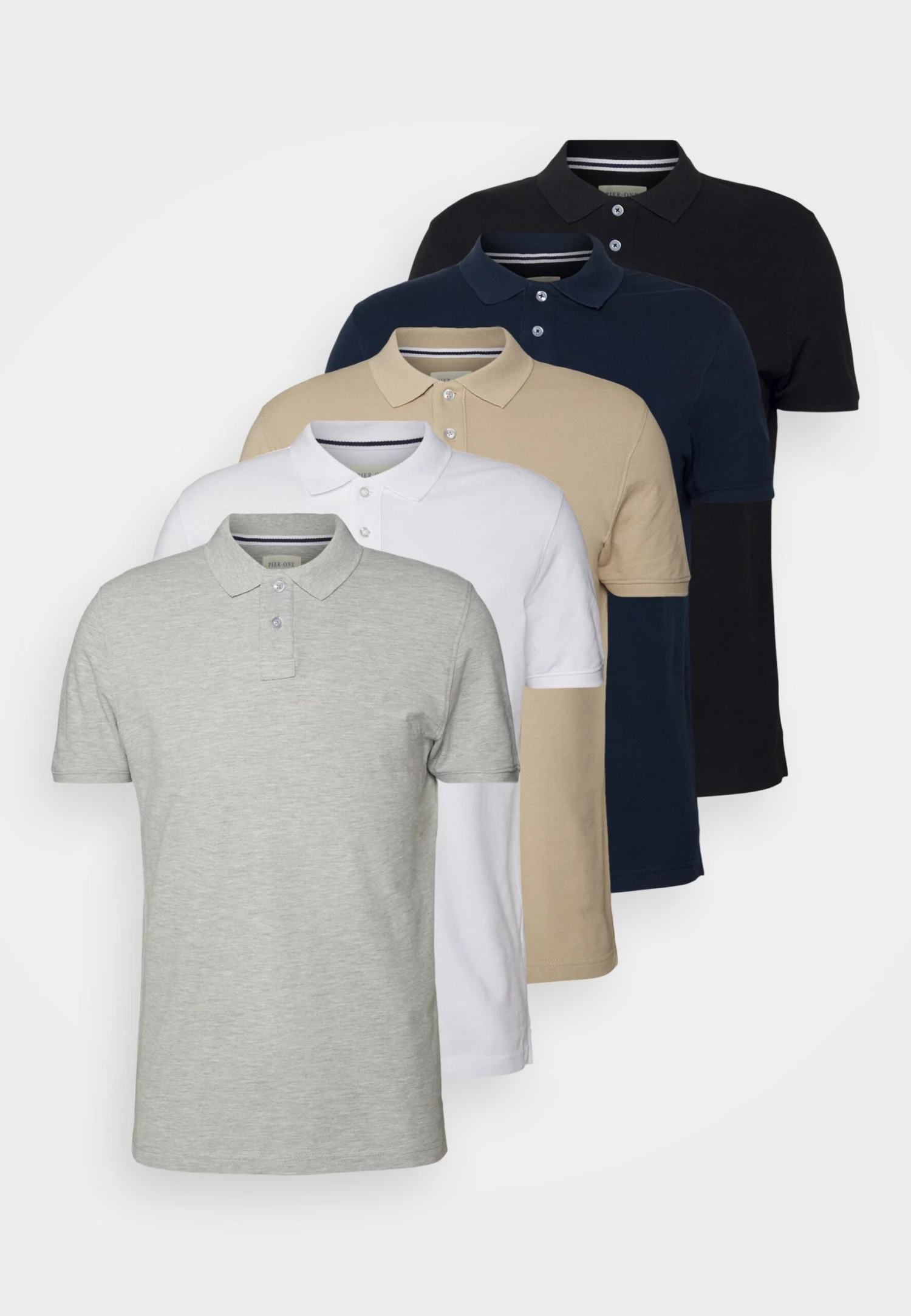 Pier One 5 Pack - Poloshirt - Black/Blue/Beige 9 Pier One 5 Pack - Poloshirt - Black/Blue/Beige - Afbeelding 7
