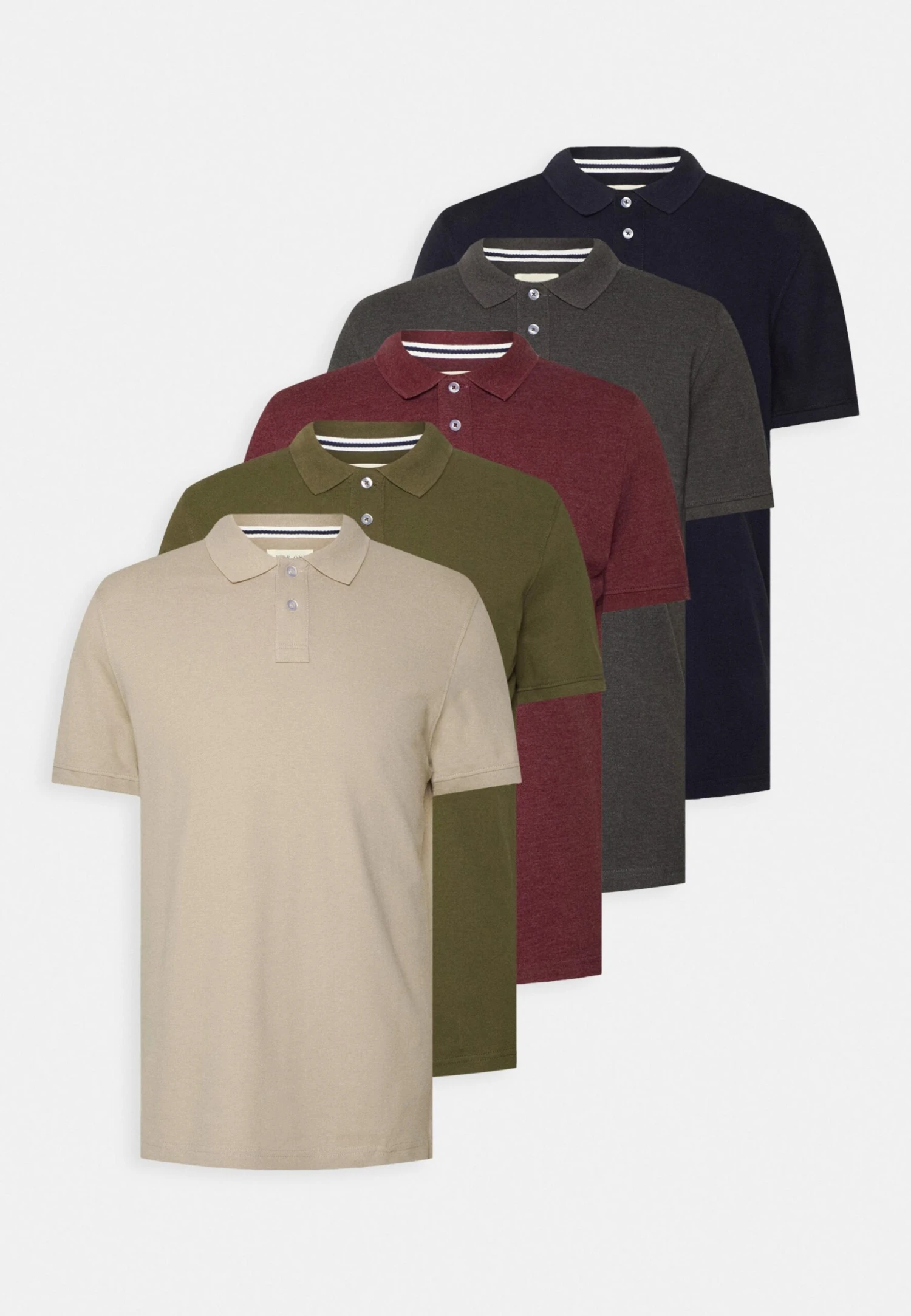 Pier One 5 Pack - Poloshirt - Bordeaux/Olive/Dark Grey 3 Pier One 5 Pack - Poloshirt - Bordeaux/Olive/Dark Grey