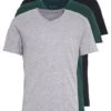 Pier One 3 Pack- T-Shirt Basic - Black, Grey, Green -Pier One 52134d96565747c2b7ae7569c6f97bb0