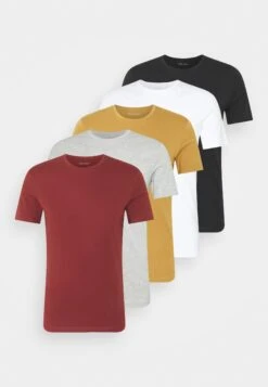 Pier One 5 Pack - T-Shirt Basic - Brown/White/Black -Pier One 5678841ae5a9410890b230c08f47da25