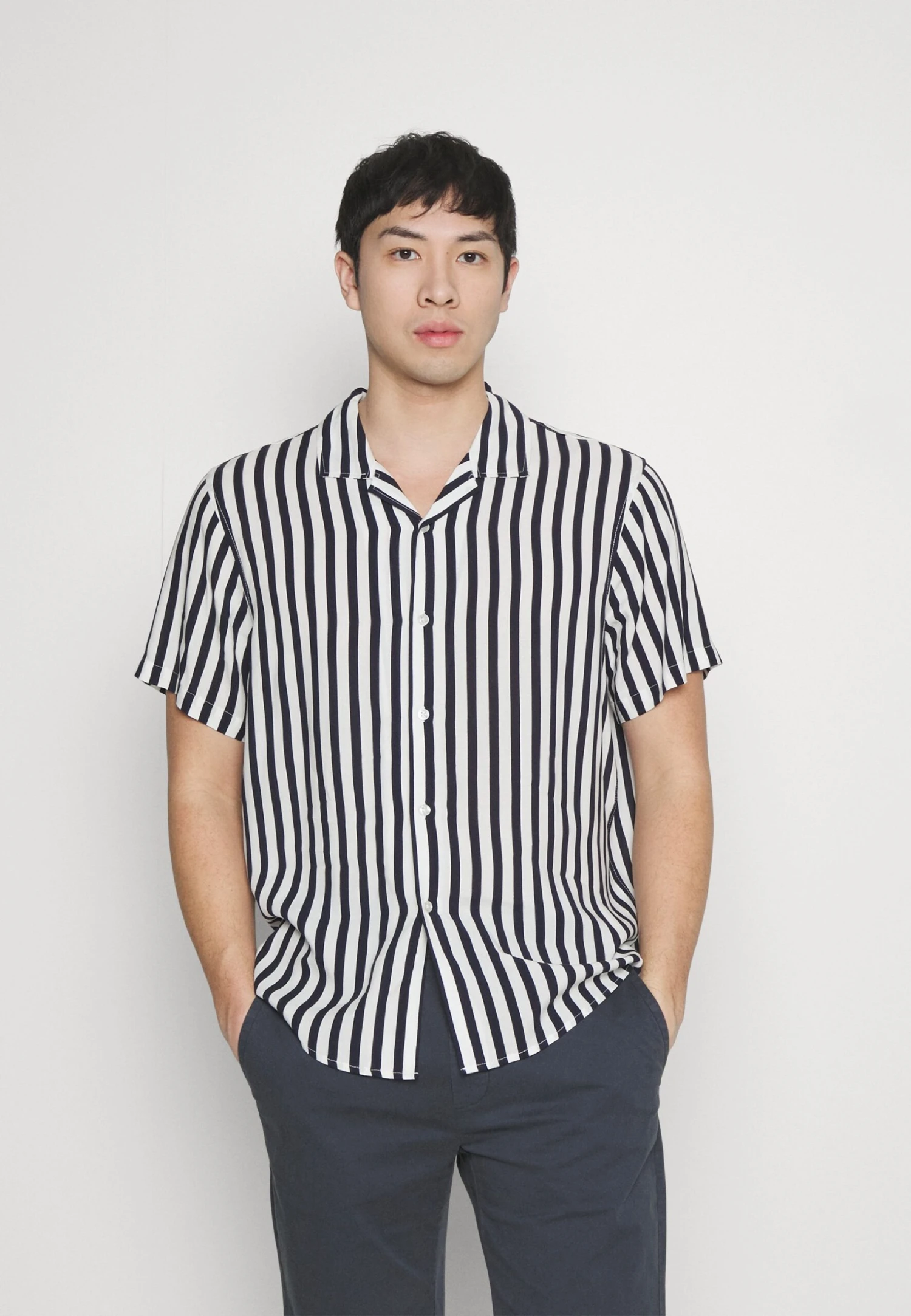 Pier One Overhemd - Dark Blue/White 3 Pier One Overhemd - Dark Blue/White