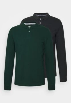 Pier One Long Sleeve 2 Pack- Poloshirt - Dark Grey/Khaki -Pier One 797d6a7ee480495b8e72e1155193494c