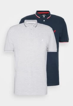 Pier One 2 Pack - Poloshirt - Light Grey/Dark Blue -Pier One 80fc7d2c93fe45a4bd2b3e1128ea88bd