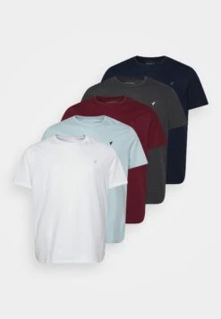 Pier One 5 Pack - T-Shirt Basic - White/Mottled Dark Grey/Bordeaux 16 Pier One 5 Pack - T-Shirt Basic - White/Mottled Dark Grey/Bordeaux -Pier One 9a68ad18204f43e0abb4813a31752b65