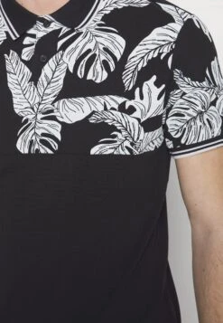 Pier One Yoke Mono- Poloshirt - Black/White -Pier One 9a8d9cca97be4b81a142d25df7f7f6c2