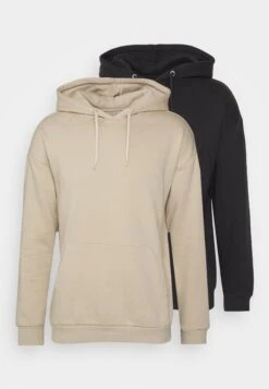 Pier One 2 Pack - Hoodie - Black/ Beige -Pier One a84a4ef05979475782ac39c6c8ef241b