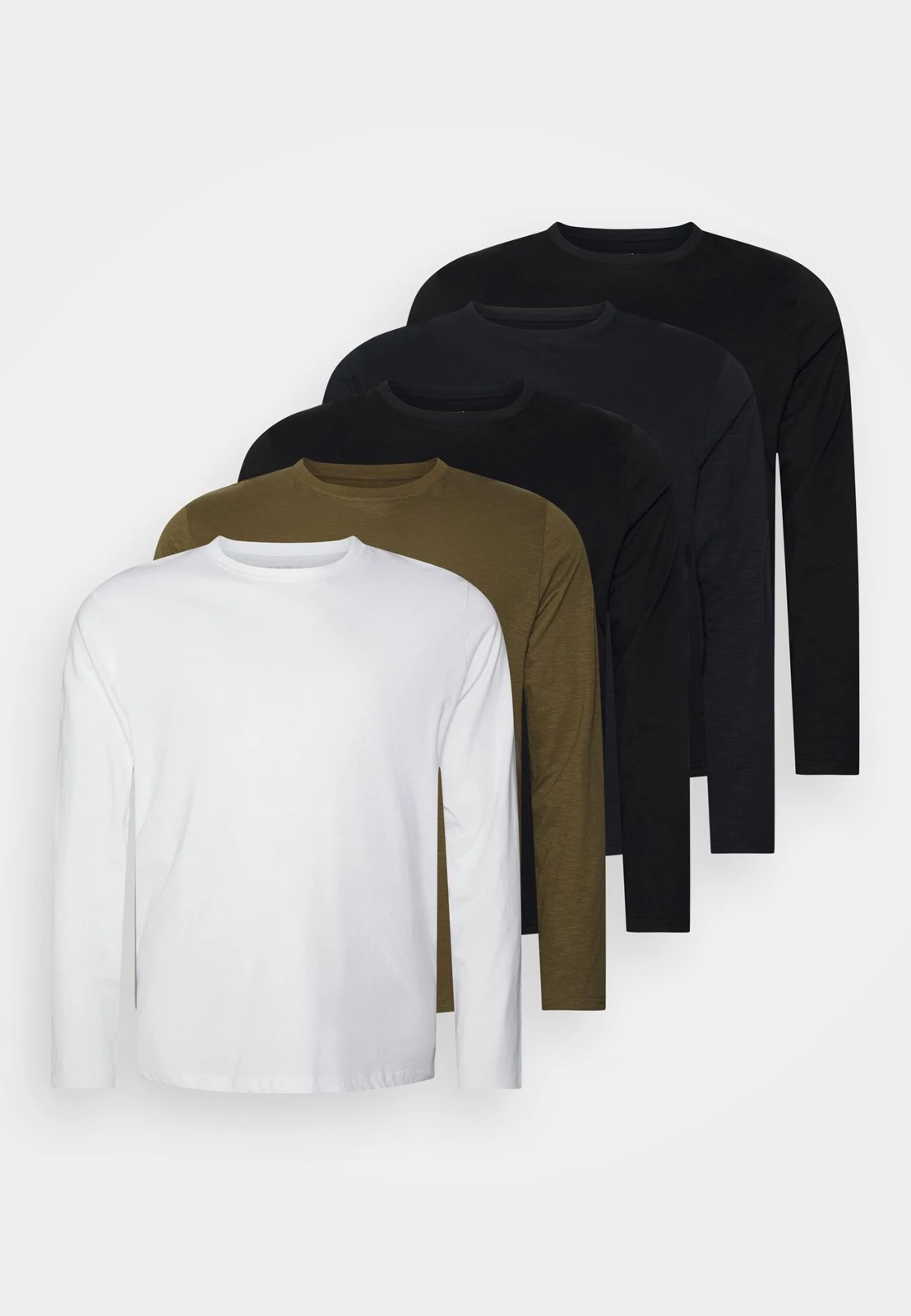 Pier One 5 Pack - Longsleeve - Dark Green/Mottled Grey/White 3 Pier One 5 Pack - Longsleeve - Dark Green/Mottled Grey/White