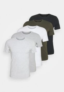 Pier One 5 Pack - T-Shirt Basic - Black/White/Light Grey 19 Pier One 5 Pack - T-Shirt Basic - Black/White/Light Grey -Pier One af2e3648ccfd4b198cd51d1c4b807340