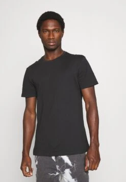 Pier One 3 Pack - T-Shirt Basic - Black/Mottled Dark Grey/Bordeaux -Pier One d09d40cb336d40a1a4f7d8ffcc823842