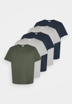 Pier One 5 Pack - T-Shirt Basic - Khaki/Grey/Dark Blue -Pier One d3fe6e185c83415bbbdfd7d53b4f9bb2