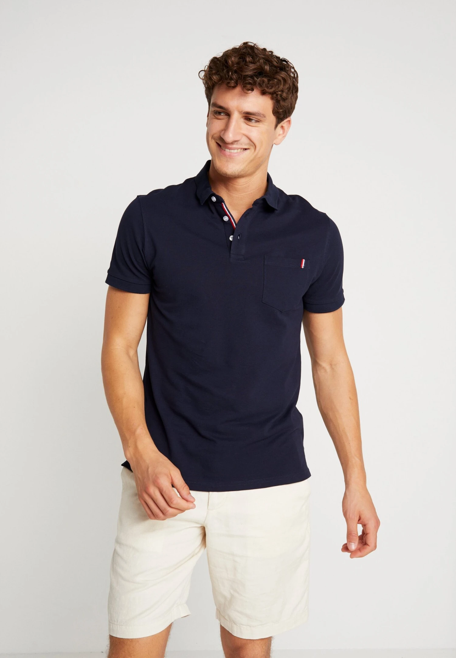 Pier One Tricolore Trim- Poloshirt - Dark Blue 3 Pier One Tricolore Trim- Poloshirt - Dark Blue