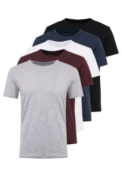Pier One 5 Pack - T-Shirt Basic - Mottled Bordeaux/White -Pier One f3311ca65bb04406b4483c68855855c6