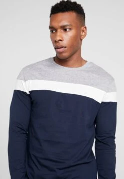 Pier One Longsleeve - Grey/Dark Blue -Pier One fe00904878e347c082c5811f3750ffa3